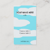 Whimsical Retro Stewardess Face in Sky Visitekaartje (Achterkant)