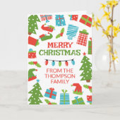 Whimsical Retro Tree Cadeaus Foto Vrolijk Kerstfee Kaart (Gele Bloem)