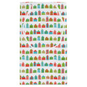 Whimsical Retro Tree & Gifts Vrolijk Kerstfeest Klein Cadeauzakje (Achterkant)