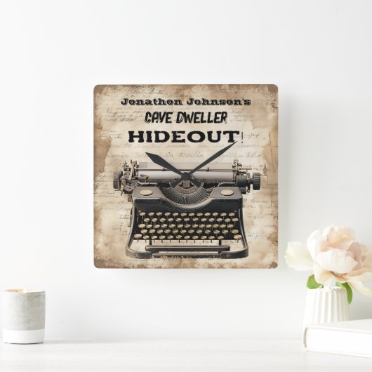 Whimsical Retro Typewriter wandklok (Huis)