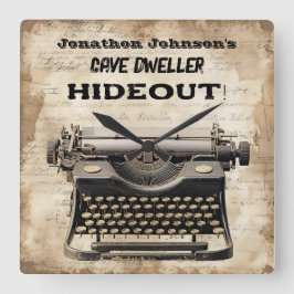 Whimsical Retro Typewriter wandklok