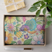 Whimsical Retro Vibes Bloemmotief Decoupage Tissuepapier (Geschenk)
