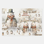Whimsical Retro Waterverf Artistic Christmas Inpakpapier Vel (Voorkant 3)