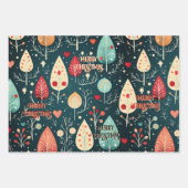 Whimsical Retro Waterverf Artistic Christmas Inpakpapier Vel (Voorkant 2)