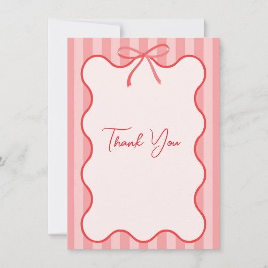 Whimsical Ribbon Border Bedankt Card (Voorkant)