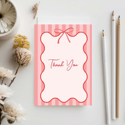 Whimsical Ribbon Border Bedankt Card