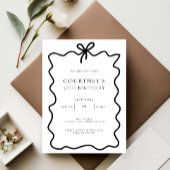 Whimsical Ribbon Bow 30th Birthday Party Kaart