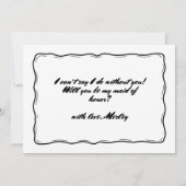 Whimsical Ribbon Bow Maid of Honor Voorstel Kaart (Achterkant)