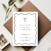 Whimsical Ribbon Bow Verjaardagsfeestje Kaart