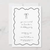 Whimsical Ribbon Bow Verjaardagsfeestje Kaart (Voorkant)