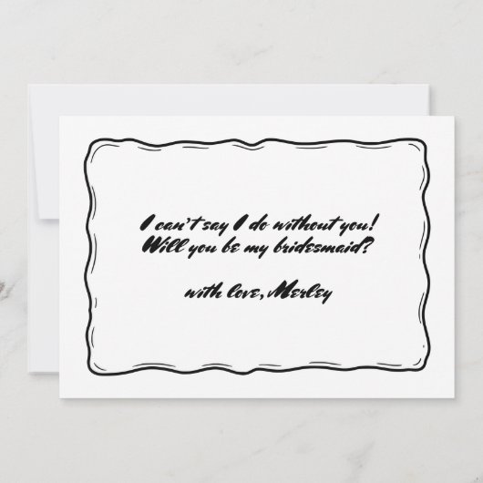 Whimsical Ribbon Bow wordt je mijn bruidsmeisje Kaart (Achterkant)