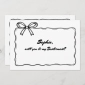 Whimsical Ribbon Bow wordt je mijn bruidsmeisje Kaart (Voorkant / Achterkant)