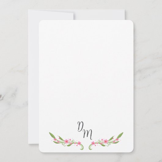 Whimsical Ribbon Floral Wedding Kaart (Achterkant)