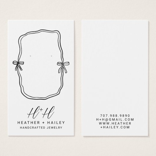 Whimsical Ribbon Handgemaakte Sieraden Display Kaa Visitekaartje (Voorkant /achterkant)