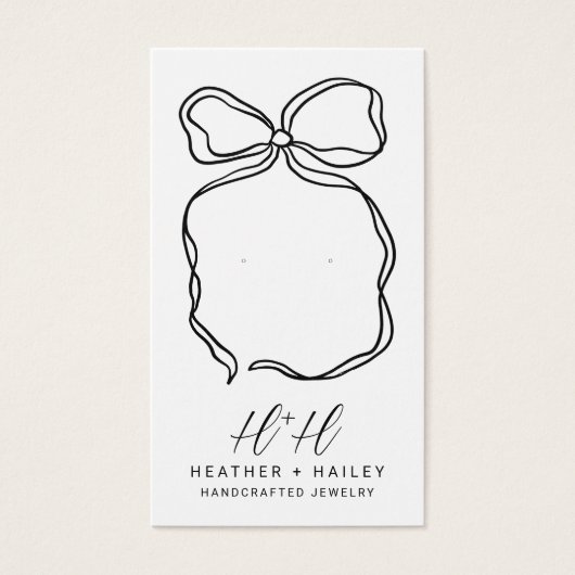 Whimsical Ribbon Handgemaakte Sieraden Display Kaa Visitekaartje (Voorkant)
