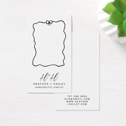 Whimsical Ribbon Handgemaakte Sieraden Display Kaa Visitekaartje (Bureau)