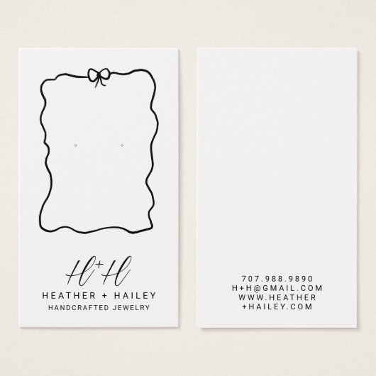 Whimsical Ribbon Handgemaakte Sieraden Display Kaa Visitekaartje (Voorkant /achterkant)