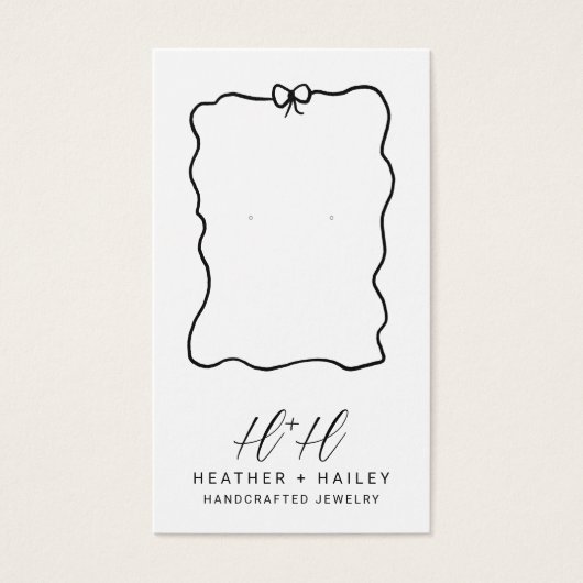 Whimsical Ribbon Handgemaakte Sieraden Display Kaa Visitekaartje (Voorkant)