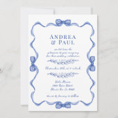 Whimsical Ribbon Sweet Wedding Kaart (Voorkant)