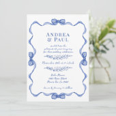 Whimsical Ribbon Sweet Wedding Kaart (Staand voorkant)