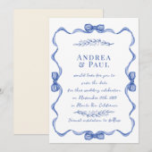 Whimsical Ribbon Sweet Wedding Save The Date (Voorkant / Achterkant)