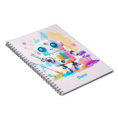 Whimsical robot kunstenaar voor creatieve zielen notitieboek (Rechterzijde)