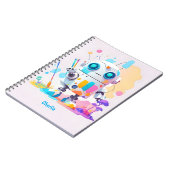 Whimsical robot kunstenaar voor creatieve zielen notitieboek (Linkerzijde)