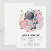 Whimsical Rocket Whimsy Astronaut Verjaardag Kaart (Voorkant / Achterkant)