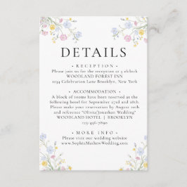 Whimsical Rococo Floral Crest Wedding Details Informatiekaartje