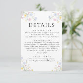 Whimsical Rococo Floral Crest Wedding Details Informatiekaartje (Staand voorkant)