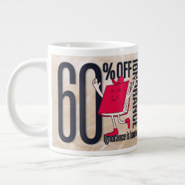 Whimsical Rode Boek Karakter Onwetendheid Verboden Grote Koffiekop