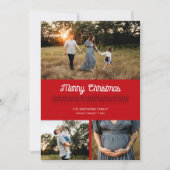 Whimsical Rode Kerstmis Sweater Marks Fotokaart Kaart (Voorkant)