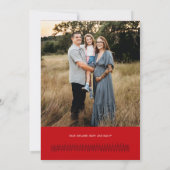 Whimsical Rode Kerstmis Sweater Marks Fotokaart Kaart (Achterkant)