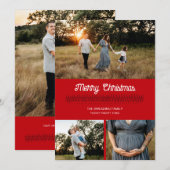 Whimsical Rode Kerstmis Sweater Marks Fotokaart Kaart (Voorkant / Achterkant)