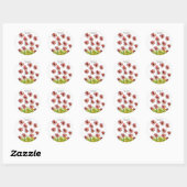 Whimsical rode klaproos bloemen dank u Sticker (Vel)