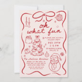 Whimsical Rode Oh Wat Een Leuke Kerstfeest Kaart (Voorkant)