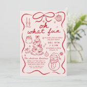 Whimsical Rode Oh Wat Een Leuke Kerstfeest Kaart (Staand voorkant)