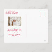 Whimsical Rode Script Prettig Kerst 2 Foto Feestdagenkaart (Achterkant)
