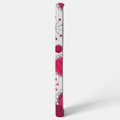 Whimsical rode witte harten bloemen bloemige naam samsung galaxy hoesje (Linkerkant)