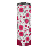 Whimsical rode witte harten bloemen bloemige naam thermosbeker (Achterkant)