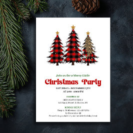 Whimsical Rode Zwart Geruit Kerstfeest Kaart