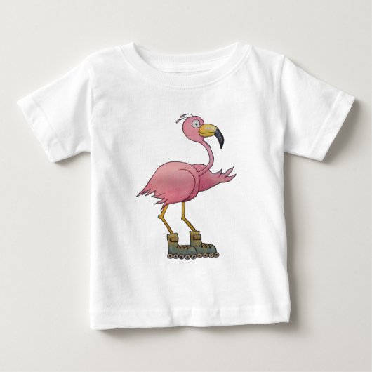 Whimsical Roller Skating Roller Blading Flamingo (Voorkant)