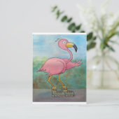 Whimsical Roller Skating Roller Blading Flamingo Briefkaart (Staand voorkant)