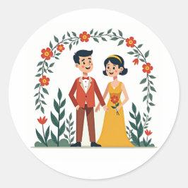 Whimsical Romantic Couples Sticker