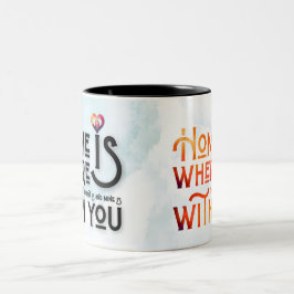 Whimsical Romantic Soulmate Heart Quote Combo Mug Tweekleurige Koffiemok