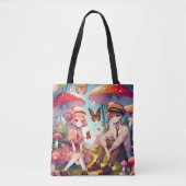 Whimsical romantisch anime koppel tote bag (Voorkant)