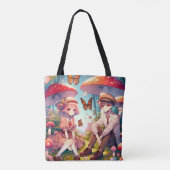 Whimsical romantisch anime koppel tote bag (Achterkant)