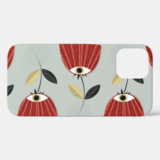 Whimsical rood bloemstuk Case-Mate iPhone case (Achterkant (horizontaal))