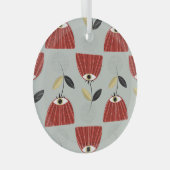 Whimsical rood bloemstuk glas ornament (Voorkant Rechts)