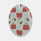 Whimsical rood bloemstuk glas ornament (Voorkant links)